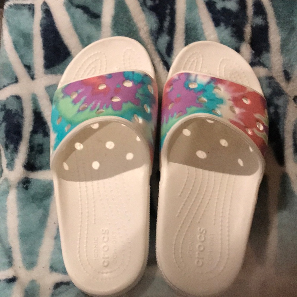Tie dye crocs